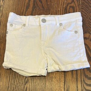 7 For All Mankind White Cuffed Denim Shorts